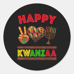 Sticker Rond Joyeux Kwanzaa Sept Principes Des Femmes Kwanzaa 1