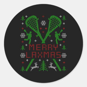 Sticker Rond Joyeux Laxmas Drôle Lacrosse Vilain Chandail de No