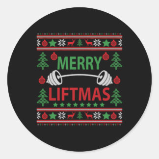 Sticker Rond Joyeux Liftmas Gymnase moche