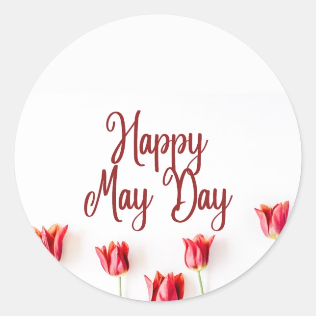 Sticker Rond Joyeux May Day (Devant)