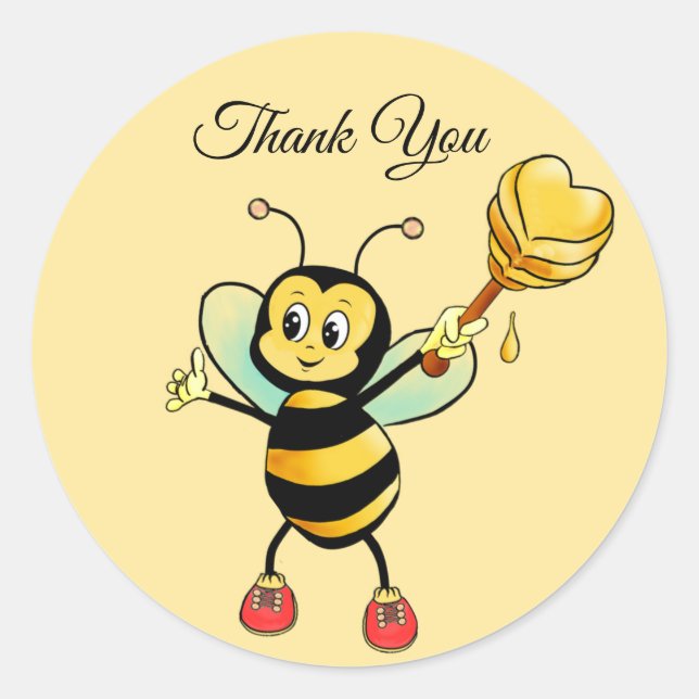 Sticker Rond Joyeux Merci Bumblebee (Devant)