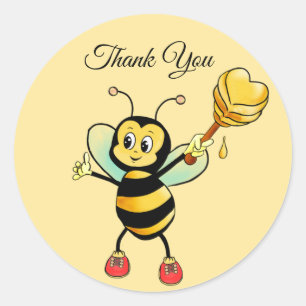 Sticker Rond Joyeux Merci Bumblebee
