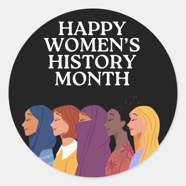 Sticker Rond Joyeux Mois de l'histoire des femmes (Devant)