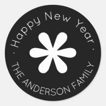 Joyeux Monogramme du Nouvel An | Noir