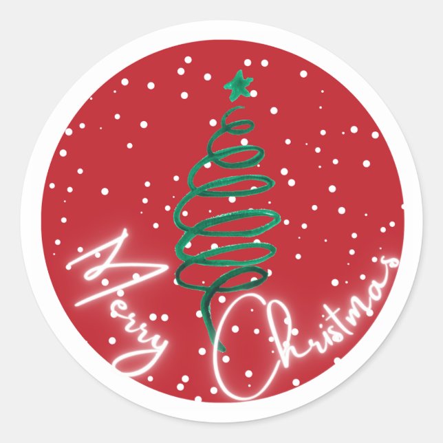 Sticker Rond Joyeux Noël (Devant)