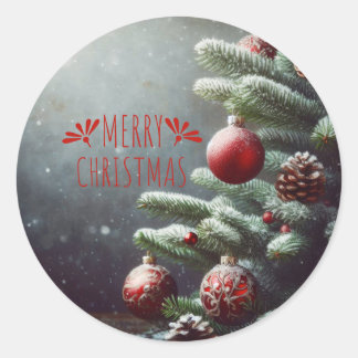 Sticker Rond Joyeux Noël