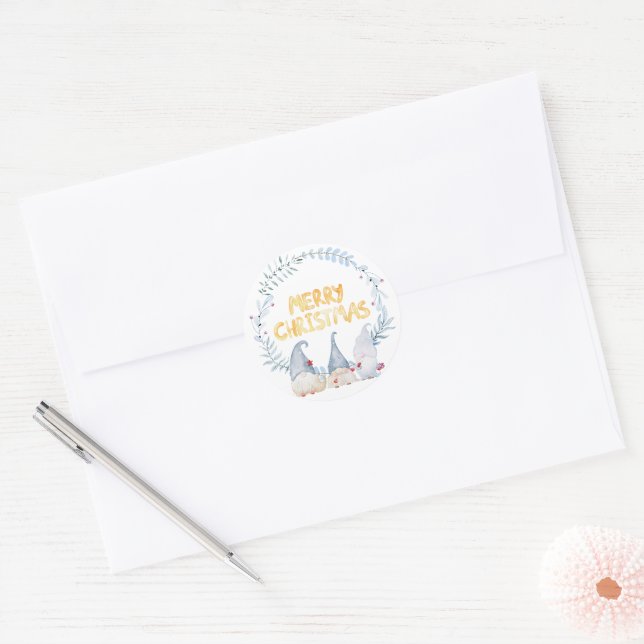 Sticker Rond Joyeux Noël (Enveloppe)