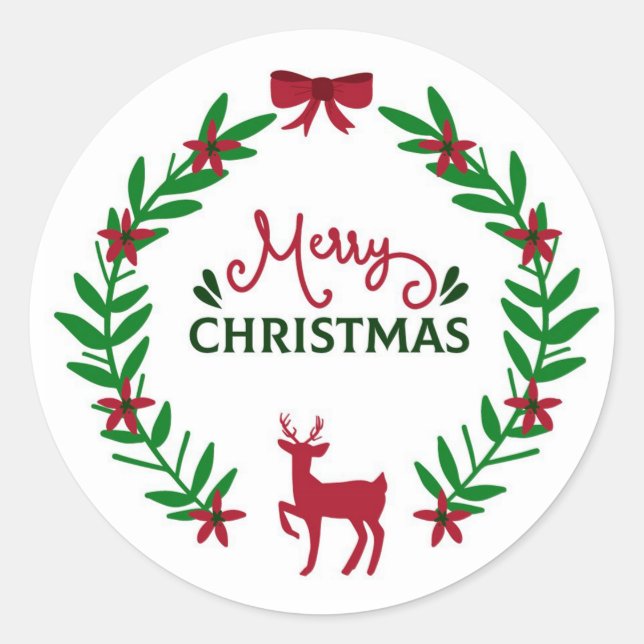 Sticker Rond Joyeux Noël (Devant)