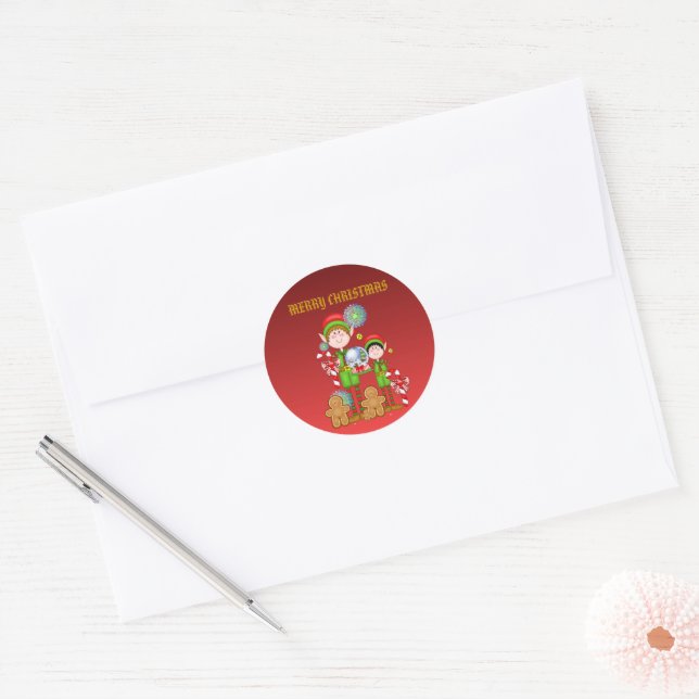 Sticker Rond Joyeux Noël (Enveloppe)