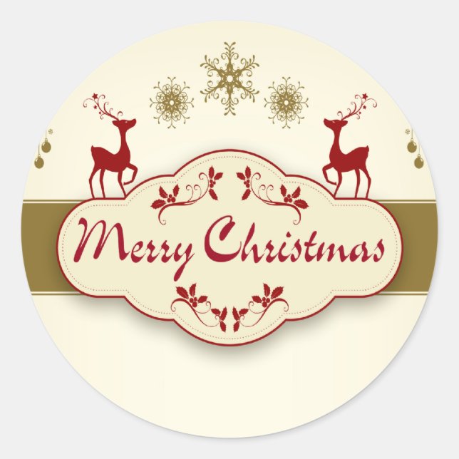 Sticker Rond Joyeux Noël (Devant)