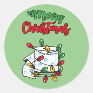 Sticker Rond Joyeux Noël 2020 - Toilet Paper Edition