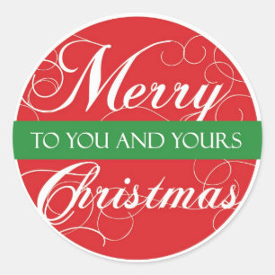 Sticker Rond Joyeux Noël à vous & à vous