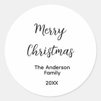Sticker Rond Joyeux Noël ajouter nom de famille année texte per