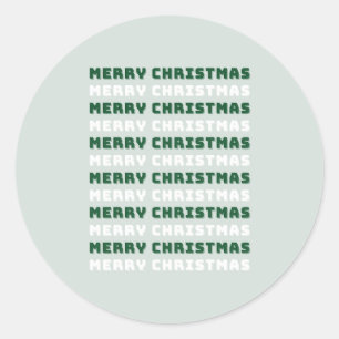 Sticker Rond Joyeux Noël, Art de Noël Vert, Vacances