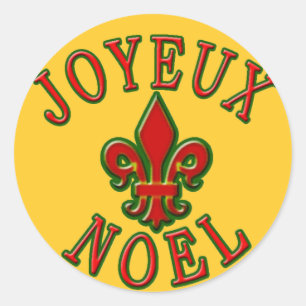 Sticker Rond Joyeux Noel avec le carte de fin de année de Fleu