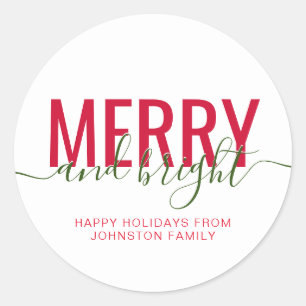 Sticker Rond Joyeux Noël blanc