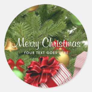 Sticker Rond Joyeux Noël changeable Cadeaux de Noël Modèle