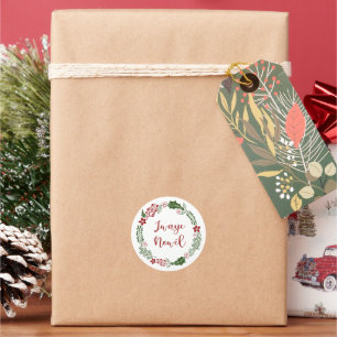 Sticker Rond Joyeux Noël créole haïtien Wreath Jwaye Nowèl