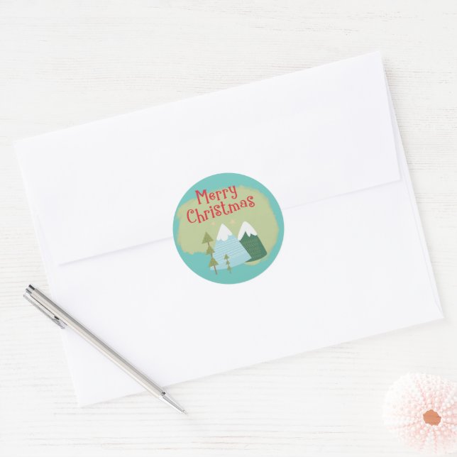 Sticker Rond Joyeux Noël de Noël (Enveloppe)