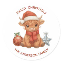 Joyeux Noël de vache des Highlands personnalisé au