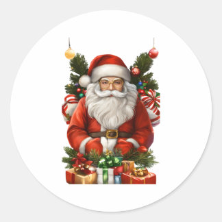 Sticker Rond Joyeux Noël Design 2024