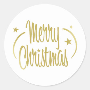 Sticker Rond Joyeux Noël d'or moderne