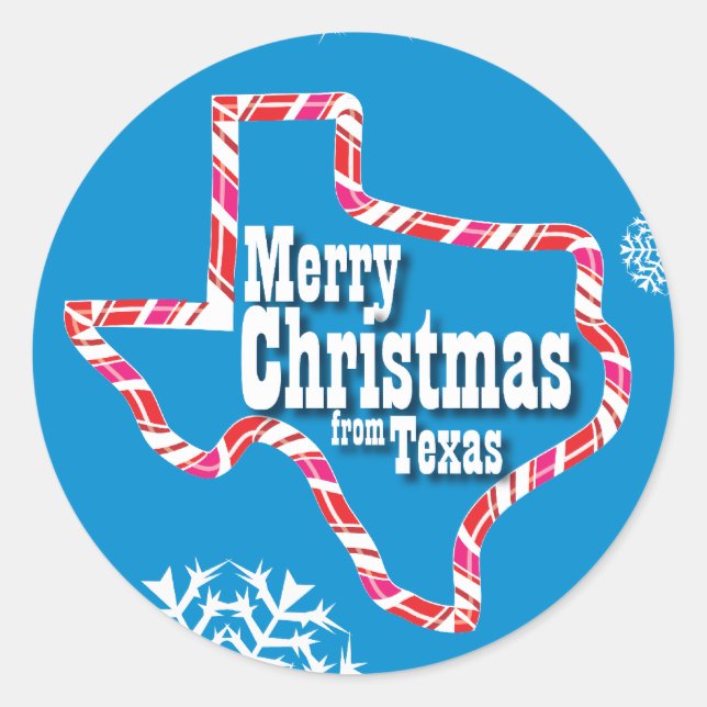 Sticker Rond Joyeux Noël du Texas (Devant)