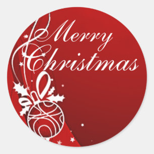 Sticker Rond JOYEUX NOËL en ROUGE par SHARON SHARPE