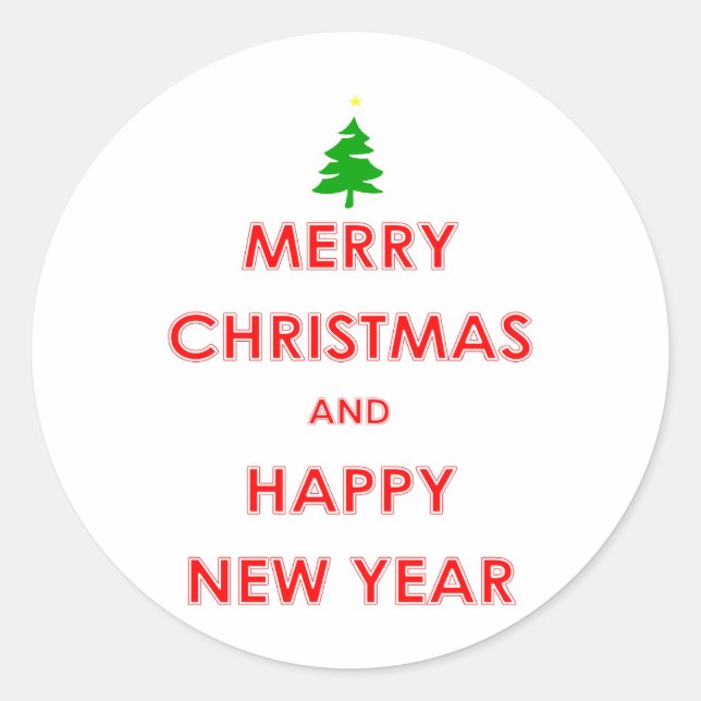 Sticker Rond Joyeux Noël et Bonne Année (Devant)
