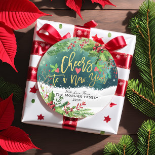 Sticker Rond Joyeux Noël et Joyeux Noël et Joyeux Noël