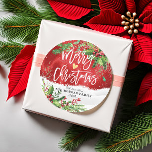 Sticker Rond Joyeux Noël et Joyeux Noël et Joyeux Noël