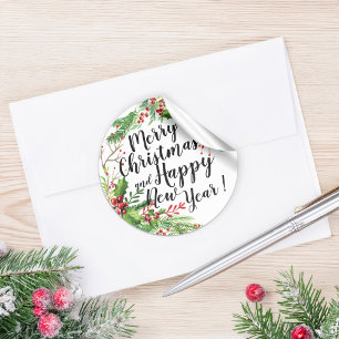 Sticker Rond Joyeux Noël et Joyeux Noël et Joyeux Noël