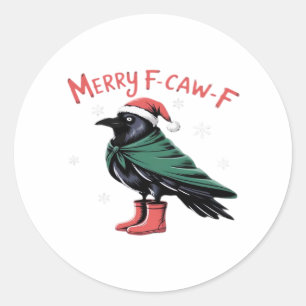 Sticker Rond Joyeux Noël F Caw F Style Classique Vintage