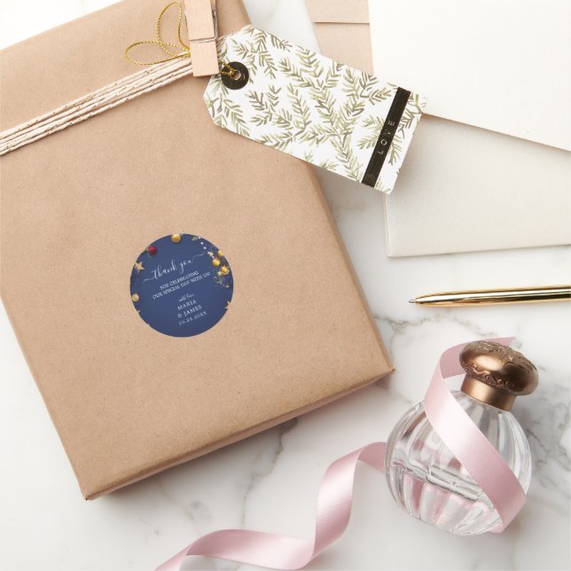 Sticker Rond Joyeux Noël Fête (Cadeaux)