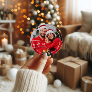 Sticker Rond Joyeux Noël Insérer votre photo