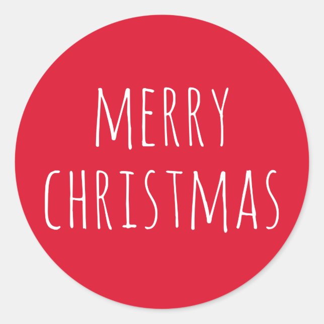 Sticker Rond Joyeux Noël | Jolie Fête Rouge de l'Hiver (Devant)