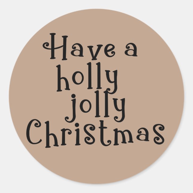 Sticker Rond Joyeux Noël Kraft Holiday (Devant)