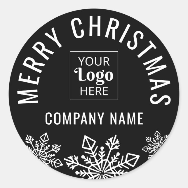Sticker Rond Joyeux Noël Logo personnalisé Nom de l'entreprise  (Devant)