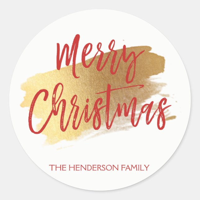 Sticker Rond Joyeux Noël main Lettré Noël (Devant)