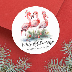 Sticker Rond Joyeux Noël Mele Kalikimaka