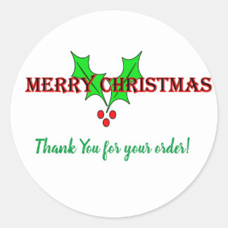Sticker Rond Joyeux Noël, Merci pour votre commande