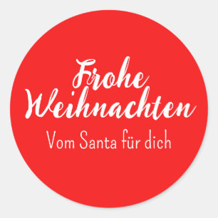 Sticker Rond Joyeux Noël Merry Christmas en allemand 