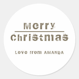Sticker Rond Joyeux Noël moderne vacances personnel