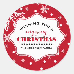 Sticker Rond Joyeux Noël. Noël personnalisé
