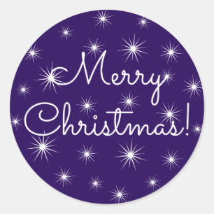 Sticker Rond Joyeux Noël Nuit étoilée Sky