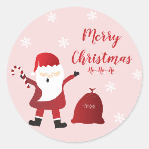 Sticker Rond Joyeux Noël Père Noël