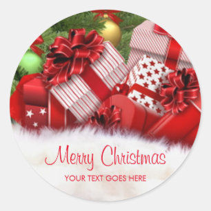 Sticker Rond Joyeux Noël personnalisable Cadeaux Modèle