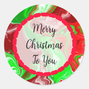 Sticker Rond Joyeux Noël Pour Vous   Flèches rouges et vertes