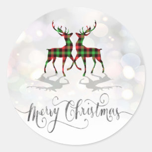 Sticker Rond Joyeux Noël, rennes Pleid Buffalo