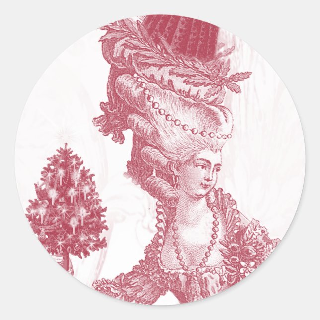 Sticker Rond Joyeux Noel (rouge) (Devant)